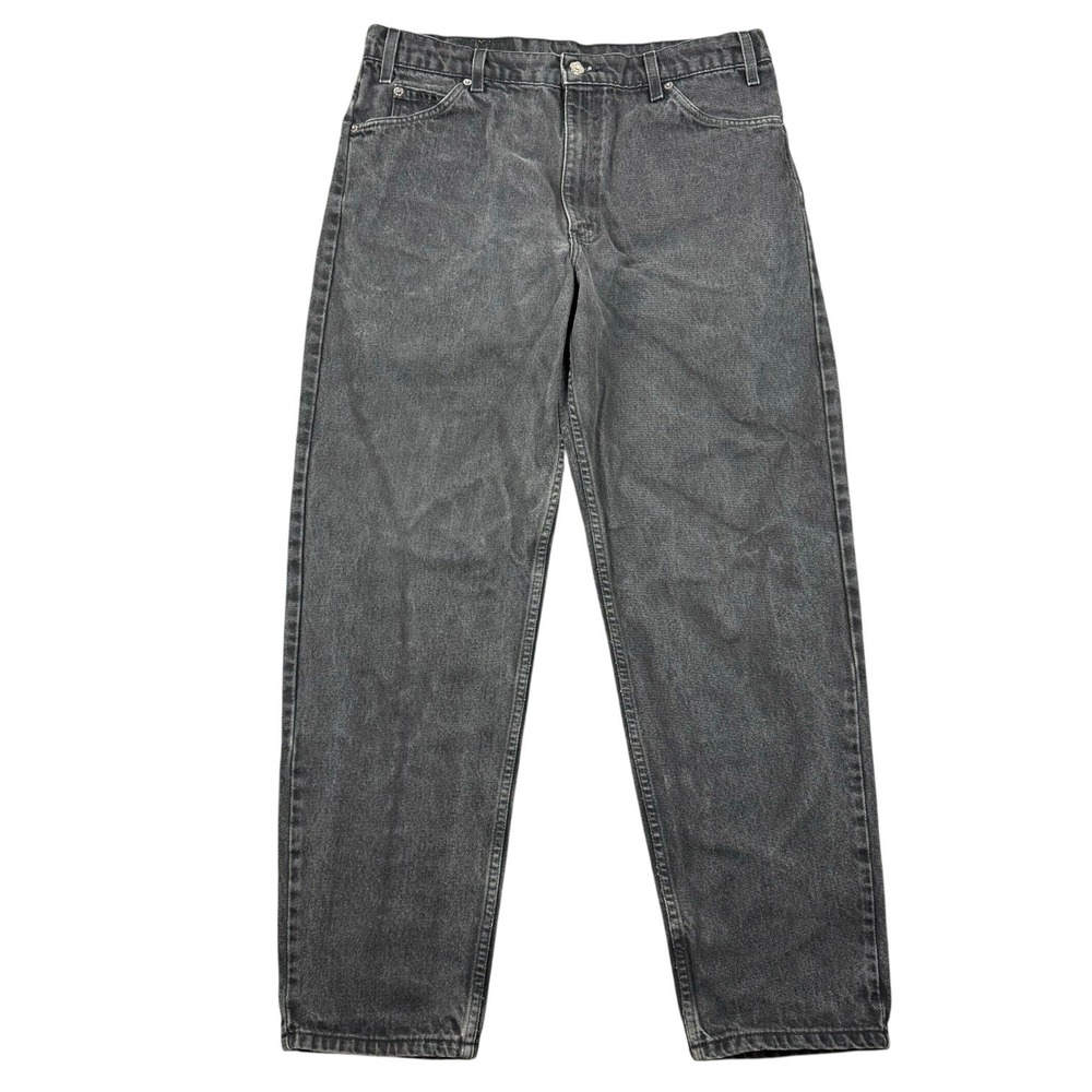 Vtg 90s Levis 550 Orange Tab Jeans Men 36x30 (34x30) Black Relaxed Tapered Denim